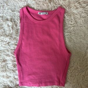 Zara pink cropped top size S
